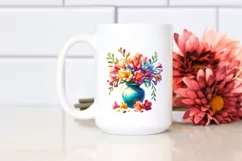 Vibrant Colorful Vase Freesia Clipart Product Image 2