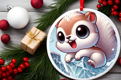 Round Christmass Ornament PNG Product Image 2