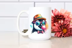 Quirky Penguin Portrait with Hat and Sunglasses Chewing Gum Product Image 2