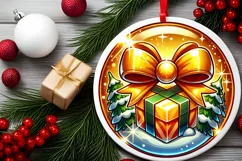 Round Christmas Ornament Sublimation|Clipart Product Image 1