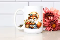 Watercolor Baby Fox Harvest | Sublimation | Clipart Product Image 2