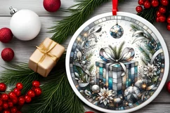 Round Christmas Ornament Sublimation|Clipart Product Image 2