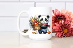 Colorful Baby Panda Basket Autumn Vegetables | Sublimation | Product Image 2