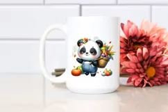 Colorful Baby Panda Basket Autumn Vegetables | Sublimation | Product Image 2