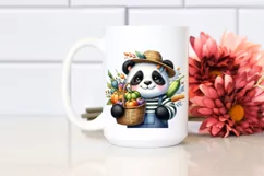 Colorful Baby Panda Basket Autumn Vegetables | Sublimation | Product Image 2