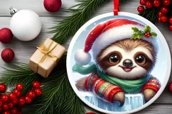 Round Christmas Ornament Sublimation|Clipart Product Image 2