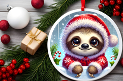 Round Christmass Ornament PNG Product Image 2