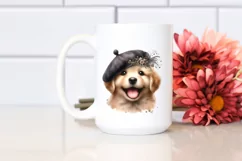 Vintage Diva Puppy Portrait Whimsical Clipart Product Image 2