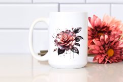 Shiny Camellia Watercolor Splash Clipart Product Image 2