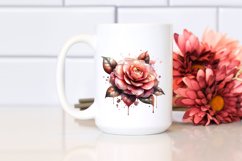 Shiny Camellia Watercolor Splash Clipart Product Image 2