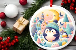 Round Christmas Ornament Sublimation|Clipart Product Image 2