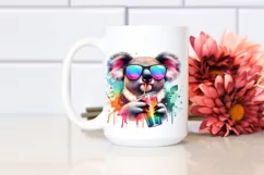 Quirky Koala Drinking from Colorful Drink | Sublimation | Product Image 2
