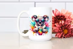 Quirky Koala Drinking from Colorful Drink | Sublimation | Product Image 2