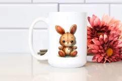 Smiling Cute Baby Old Plush Bunny Clipart Product Image 2