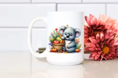 Baby Koala Sitting with Autumn Vegetables | Sublimation | Product Image 2