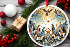 Round Christmass Ornament PNG Product Image 2