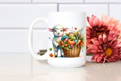 Baby Lamb with Basket Autumn Vegetables | Sublimation | Product Image 2
