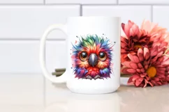 Colorful Baby Parrot with Crazy Eyes and Hair Product Image 2