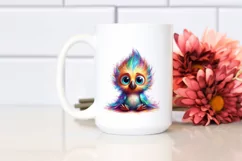 Colorful Baby Parrot with Crazy Eyes and Hair Product Image 2