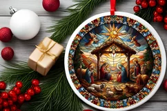 Round Christmas Ornament Sublimation|Clipart Product Image 1