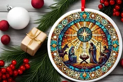 Round Christmas Ornament Sublimation|Clipart Product Image 1