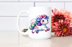 Funny Running Baby Unicorn PNG Product Image 2