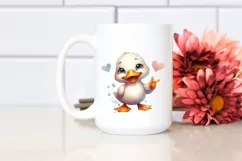 Duck Portrait Love Sign Cute Funny Clipart Product Image 2