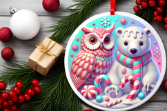 Round Christmass Ornament PNG Product Image 2