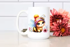 Watercolor Vibrant Baby Bee with Hat | Clipart Product Image 2