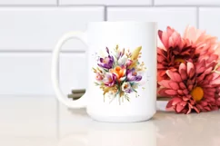 Vibrant Watercolor Bouquet Gold Foil Product Image 2
