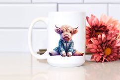 Colorful Baby Highland Cow in Contemporary Dancer&#039;s Outfit, Product Image 2