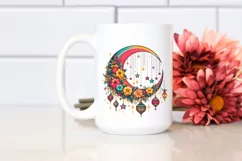Colorful Half Moon with Stars PNG Product Image 2