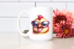 Chicken Portrait Sunglasses Whimsical Clipart Product Image 2