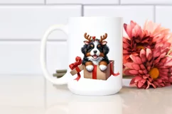 Winter Bernese Mountain Dog in Gift Box PNG Product Image 2