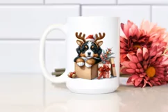 Winter Bernese Mountain Dog in Gift Box PNG Product Image 2