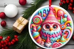 Round Christmas Ornament Sublimation|Clipart Product Image 2