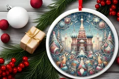 Round Christmas Ornament Sublimation|Clipart Product Image 2