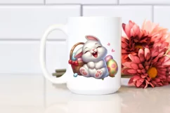 Easter Bunny Egg Flower, Clipart |T-shirt, Mug PNG Product Image 3