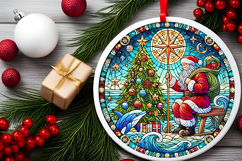 Round Christmass Ornament PNG Product Image 2