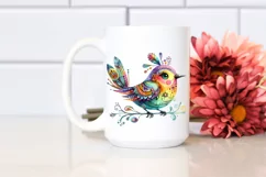 Watercolor Vibrant Bird Colorful Clipart Product Image 2
