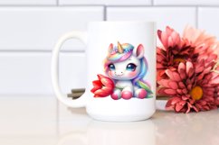 Cute Baby Unicorn | Watercolor Pastel Product Image 2
