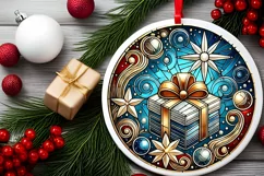 Round Christmas Ornament Sublimation|Clipart Product Image 1
