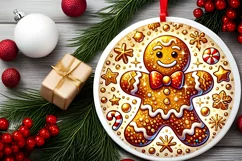 Round Christmas Ornament Sublimation|Clipart Product Image 2