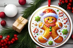 Round Christmas Ornament Sublimation|Clipart Product Image 2