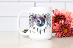 Vibrant Boho Moon with Stars, Transparent PNG Product Image 2