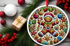 Round Christmas Ornament Sublimation|Clipart Product Image 1