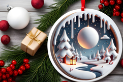 Round Christmass Ornament PNG Product Image 2