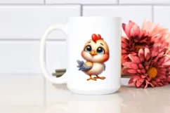 Watercolor Baby Rooster Standing | Clipart Product Image 2