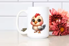Watercolor Baby Rooster Standing | Clipart Product Image 2