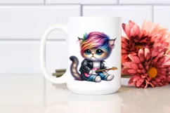 Colorful Cat with Cool Haircut PNG Product Image 2